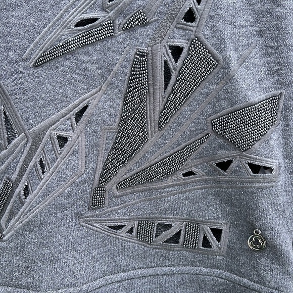 Titika Sweatshirt - Sequins, Cutout Detail, 3/4 Sleeves Size XS - Picture 3 of 8